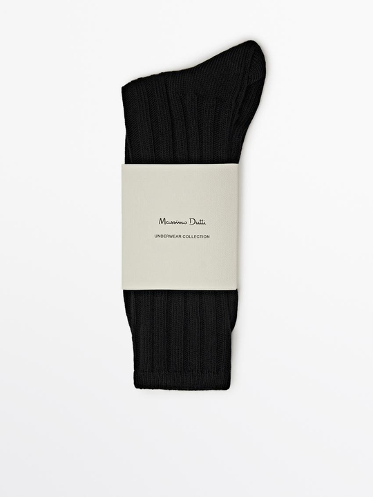 Massimo Dutti Носки из смесового хлопка, черный