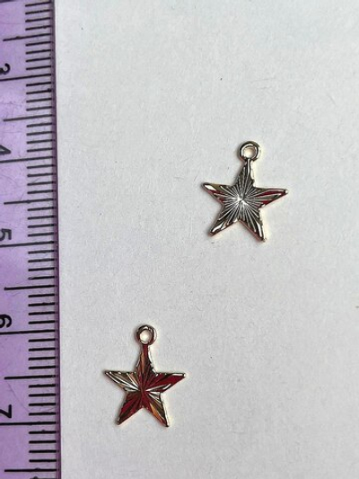 99520-з Подвеска "Звезда" рифленая 10*9мм, позолота