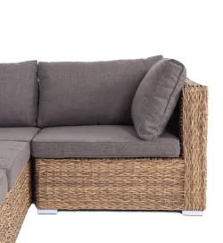 "Лунго" трансформирующийся диван из искусственного ротанга (гиацинт), цвет соломенный