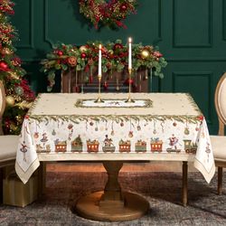 СКАТЕРТЬ "ЩЕЛКУНЧИК" 140Х180СМ БЕЖЕВЫЙ,100%ХЛОПОК , ТВИЛ