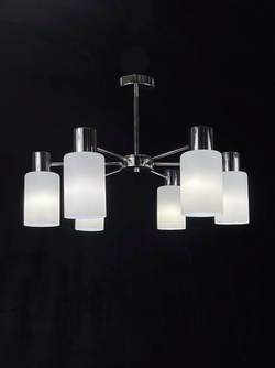 Люстра потолочная на штанге Lanbos, 6 ламп Е14, 240 Вт, до 12 кв м, хром