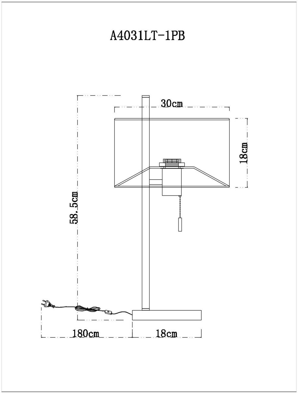 Настольная лампа Arte Lamp A4031LT-1PB