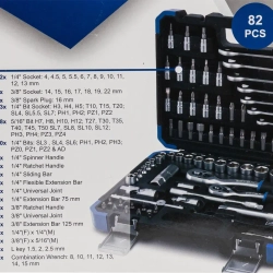Набор инструментов 1/4'' 3/8'', 82пр. (6-гран) Scheppach Sch-4821-5DS