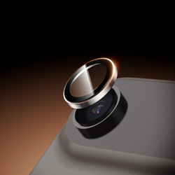 Защитное стекло на объективы камеры для iPhone Air, серия HAWK Series от Dux Ducis, рамки из алюминия серого цвета (Natural Titanium)