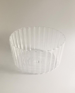 ZARA HOME САЛАТНИЦА ИЗ БОРОСИЛИКАТНОГО СТЕКЛА С РЕЛЬЕФНЫМ УЗОРОМ, ПРОЗРАЧНЫЙ