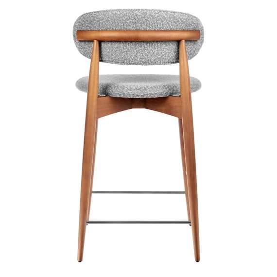 Полубарный стул Mod, светло-серое букле, ножки цвета орех