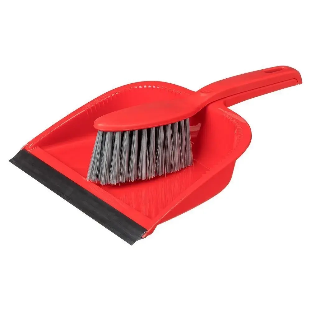 Комплект щетка-сметка Rimo с квадратным совком с кромкой (красный) (комплект 14 шт)