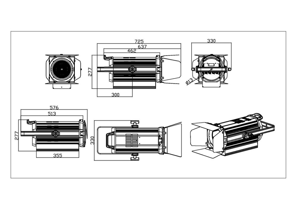Светодиодный Прожектор с линзой Френеля 300 Вт — Profile CRI 90 DMX512/RDM