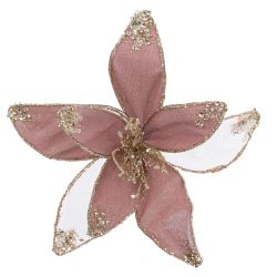 GAEM Цветок исскуственный "Пуансеттия" (на клипсе), D 26 см, L26 W26 H16 см