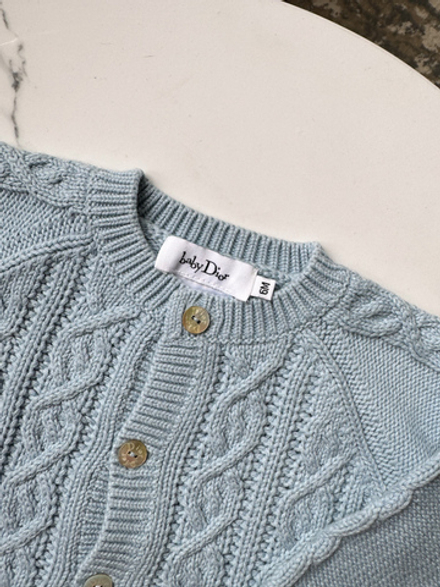 Вязаный кардиган из хлопка и шерсти Baby Dior, 68