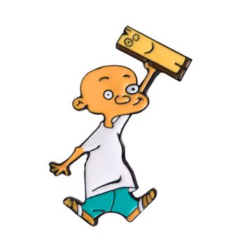 Значок металлический на одежду/Пин.  Джонни и Планк