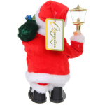 Дед Мороз музыкальный 30 см в красной шубе с фонарем, микс (работает от 3*АА - в комплект не входят)