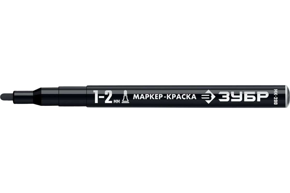 Маркер-краска ЗУБР Профессионал МК-200 круглый наконечник, 1-2 мм, черный 06326-2