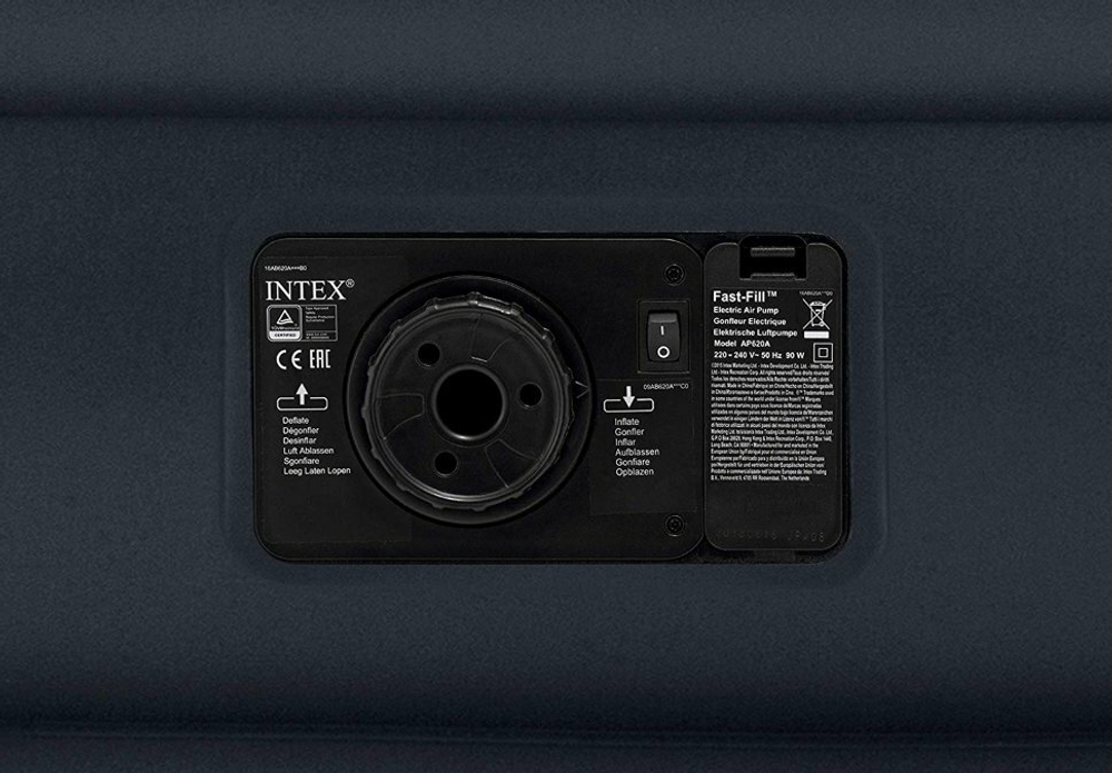 Кровать надувная Intex, 191х99х42 см, 64132NP, нас встроен, электр, флок, с ребрами жест, 136 кг