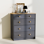 Комод 75х35х80 Хаба, с ящиками для одежды, деревянный, напольный, прикроватный, массив сосны, серый, Dipriz