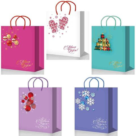 МегаМаг Пакет 243 М25, НГ, подарочный, ламинированный, 180*227*100