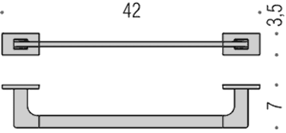 Полотенцедержатель 42см. Colombo Look  B1609, хром схема