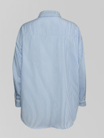 Костюм 80996 в полоску из рубашки и брюк прямого кроя с элементами кружева