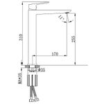 Смеситель для раковины-чаши Azario Alanti высокий, керамический картридж, сатин (AZ-K9032BN)