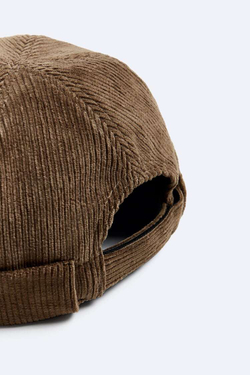 ZARA ВЕЛЬВЕТОВАЯ ШАПКА, КОРИЧНЕВЫЙ