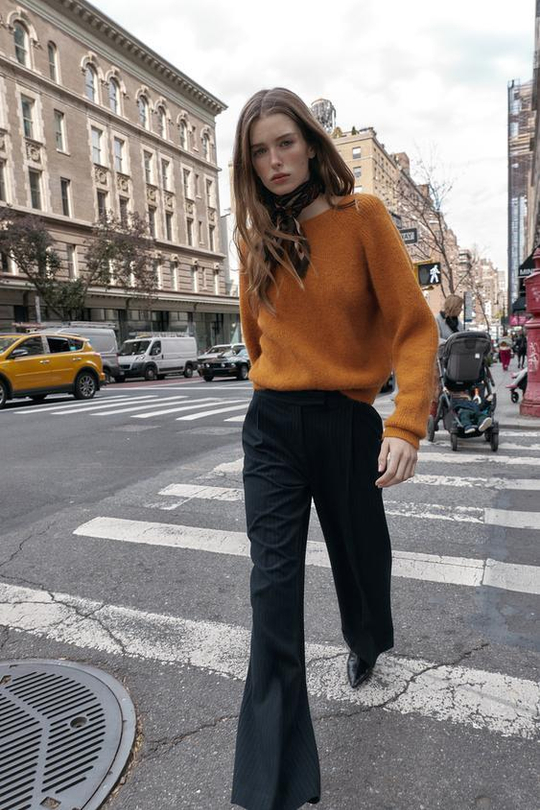 ZARA ШИРОКИЕ БРЮКИ С ВЫСОКОЙ ПОСАДКОЙ, В ПОЛОСКУ