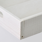 Набор деревянных подносов 38х28 см в стиле рустик (состаренный), 2 шт, столики для завтрака в постель Флоутард, для кухни, белый