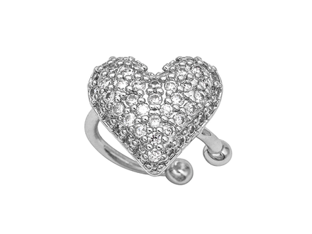 Кафф "Сердце" со стразами (уценка)