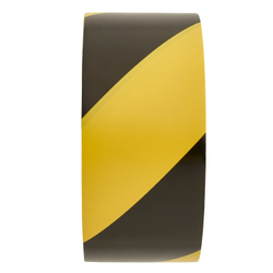 Лента разметочная одностор., основа - ПВХ, адгезив - каучук., цвет - черно-желтый