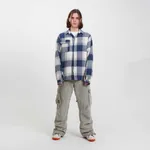 Рубашка Dissident Basic Logo Plaid Blue & White Синяя