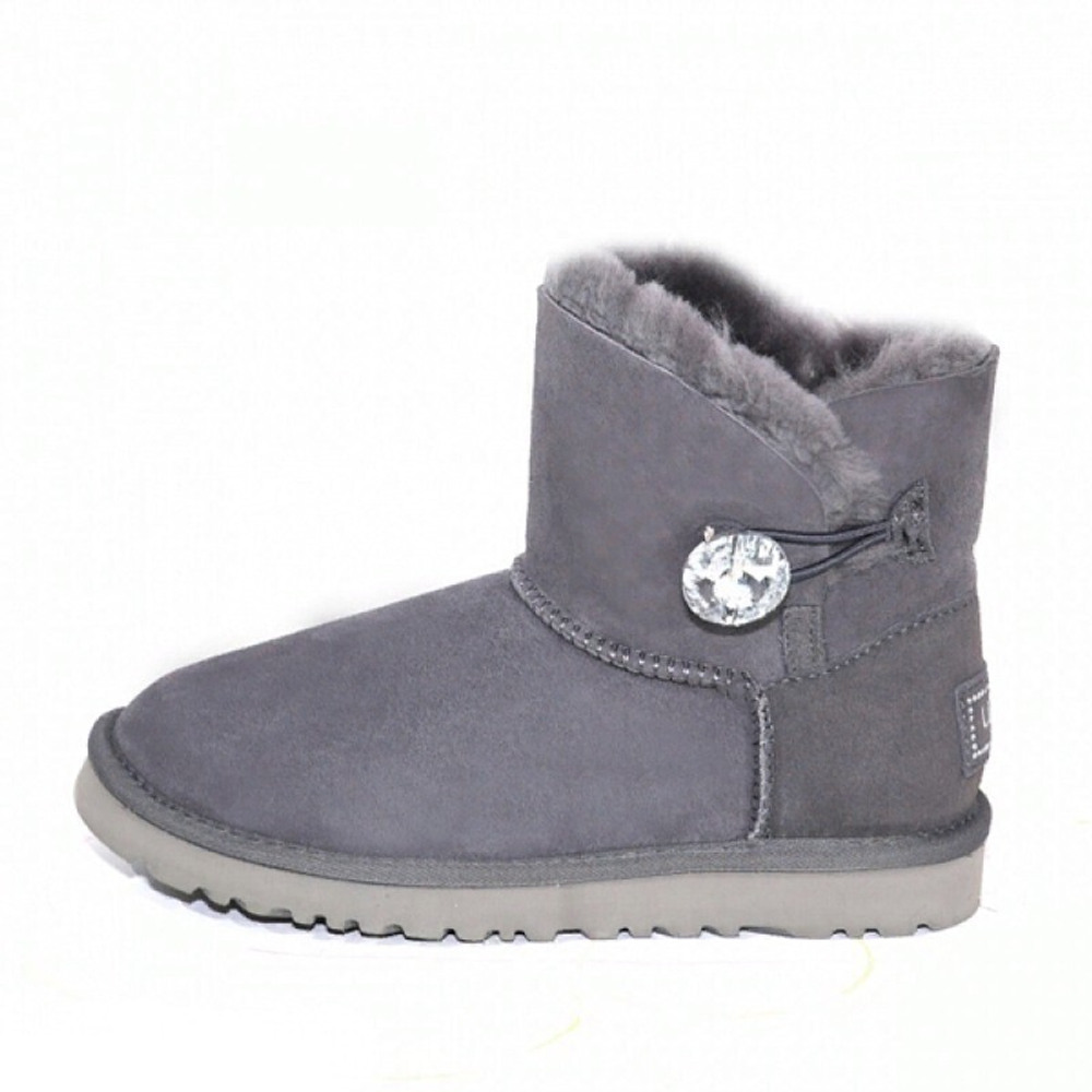 Угги Mini Bailey Button Bling Grey