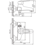 Смеситель для ванны 40к HB3204 HAIBA^