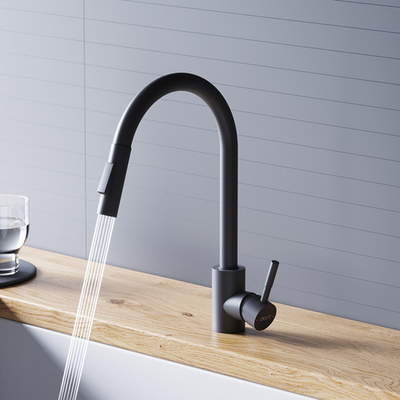 D3007522 Logic Кухонный смеситель  с вытягивающимся изливом, черный