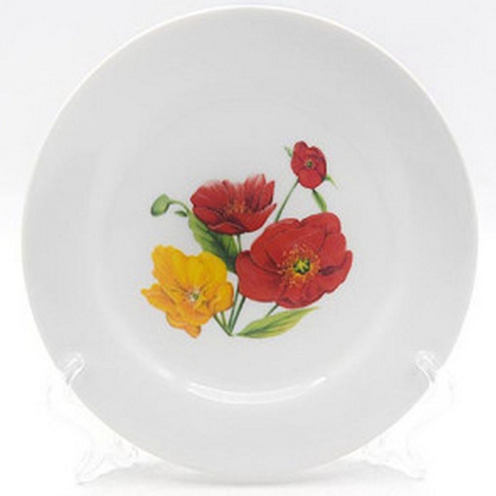 Тарелка мелкая "ПОЛЕВЫЕ МАКИ (Идиллия)" 20 см, Беларусь.