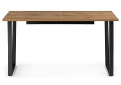 Стол раскладной Лота Лофт 140(180)х80х74 25 мм дуб вотан / матовый черный