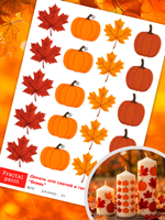 Трансфер переводной - декаль для свечей и гипса осень 010 А5