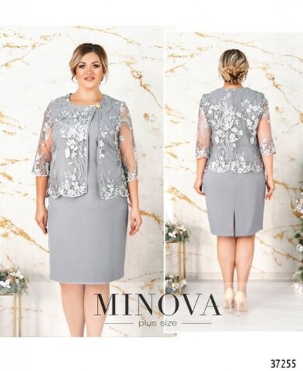 Платье 362СБ-серый Minova Фото 1