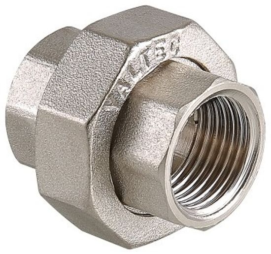 Муфта разъемная Valtec 1 1/4" ВР с внутренней резьбой латунная никелированная VTr.340.N.0007