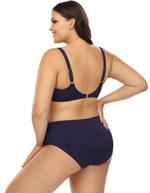 Темно-синий раздельный купальник plus size (Размер: 85C/42) (Цвет: темно-синий)