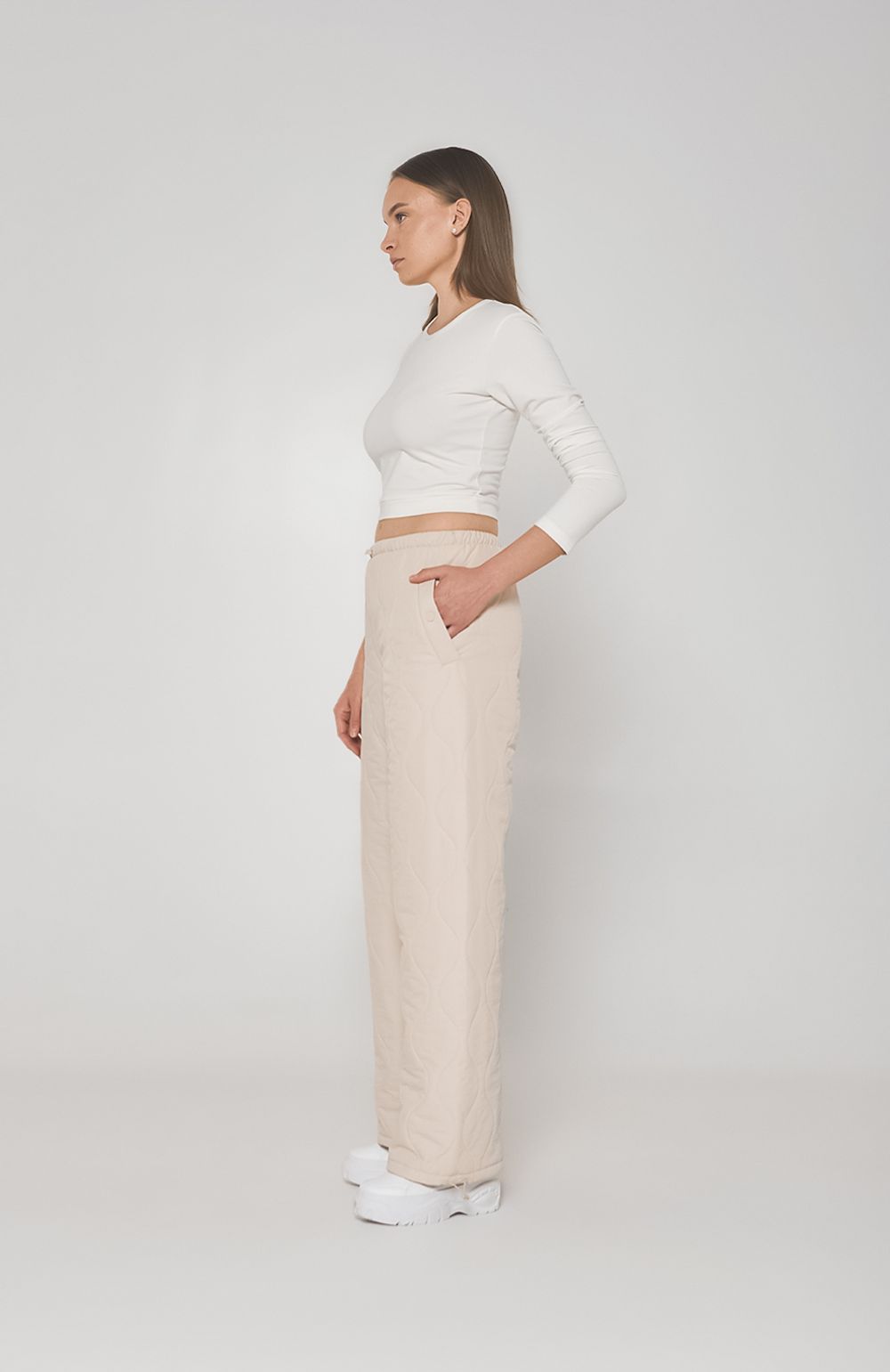 Брюки Alexandra Talalay стёганые AT019 ванильные