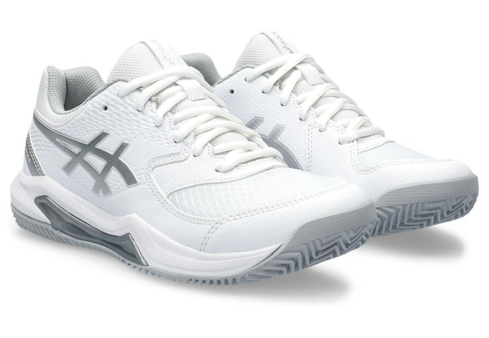 Женские Кроссовки теннисные Asics Gel-Dedicate 8 Clay - white/pure silver