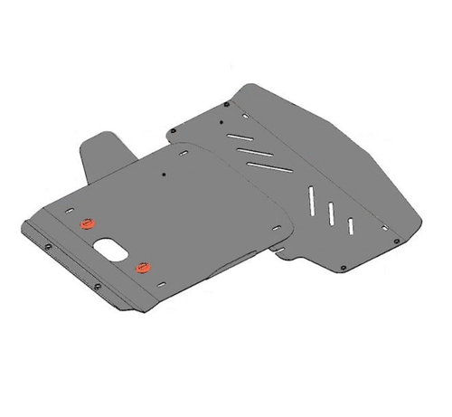 Защита ALFeco радиатора и картера двигателя для MB W210 1995-2002, V-кроме 4WD, 2 части (сталь 2 мм) арт.ALF3602st