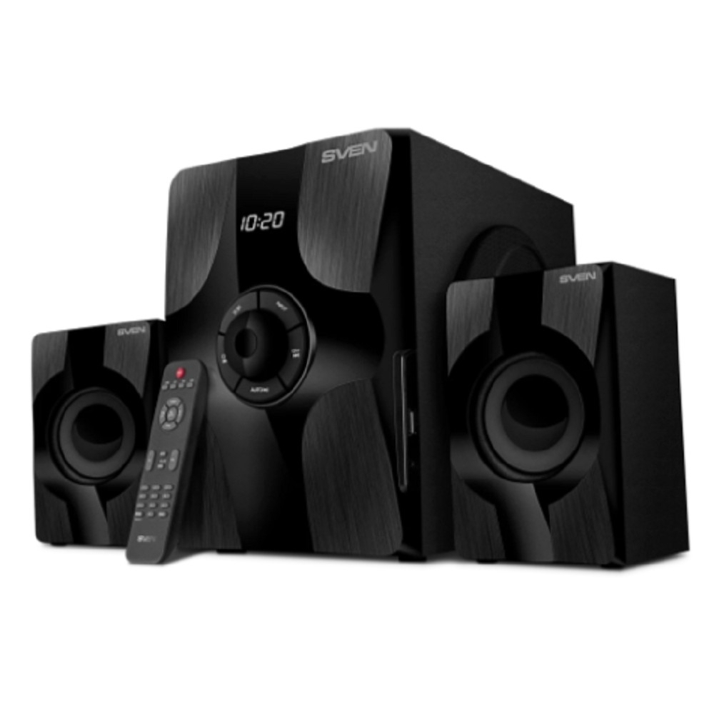 Колонки Колонки SVEN MS-315 2.1 чёрные (2x13W + 20W, Bluetooth, ПДУ, USB flash, LED-дисплей, FM-радио)