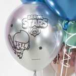 Воздушный Шар (12''/30 см) Brawl Stars, Команда бойцов, дизайн №1, Ассорти, хром, 2 ст
