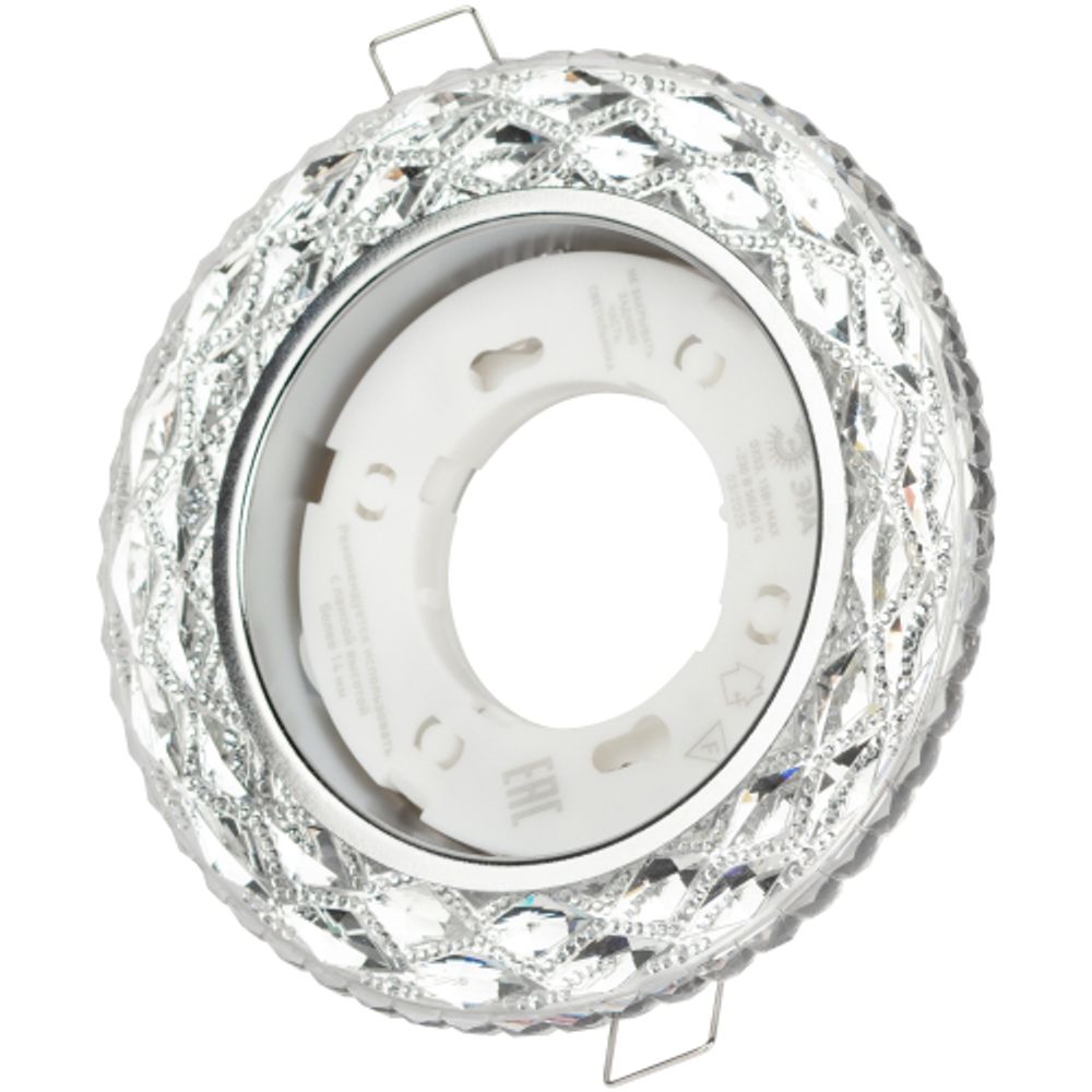 Светильник встраиваемый cо светодиодной подсветкой ЭРА DK LD24 SL/WH под лампу GX53 прозрачный