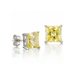 Серьги пусеты Square Light Yellow
