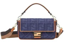 Сумка Fendi из денима синего цвета Baguette