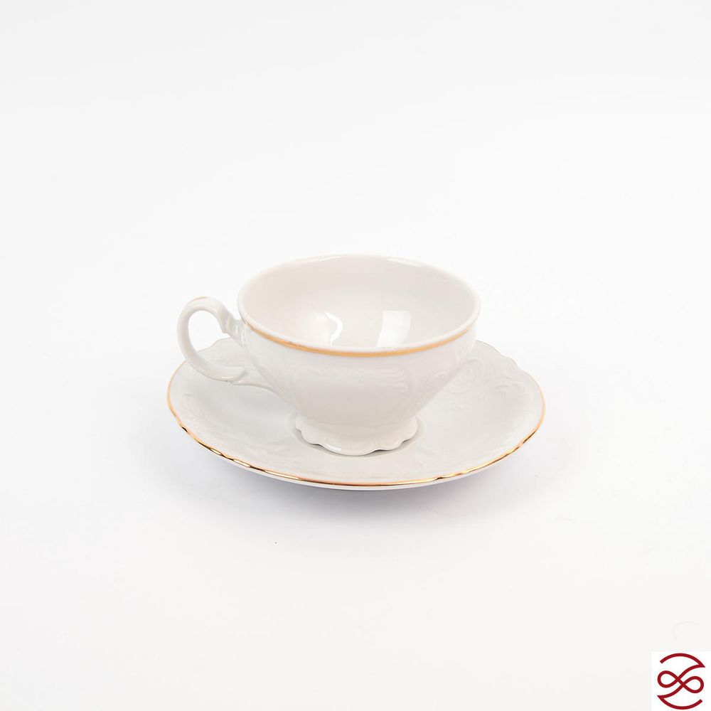 Набор чайных пар Bernadotte Белый узор 205 мл(6 пар)