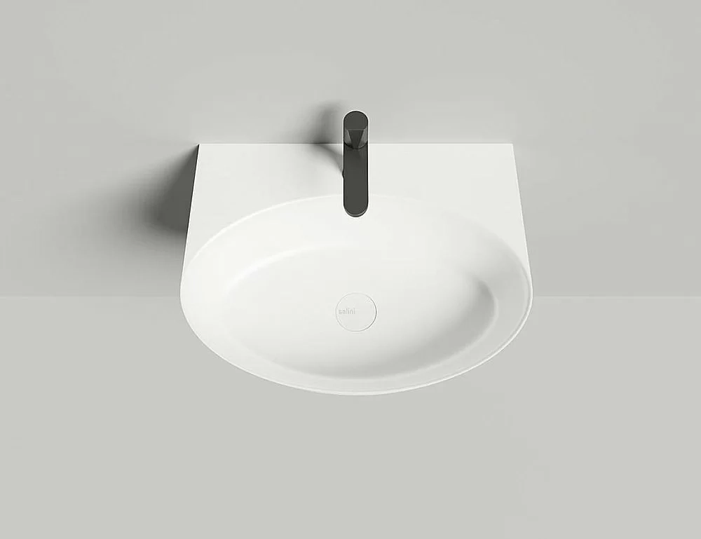 Раковина Salini ALDA WALL 02 140322M 58 из искусственного камня S-Stone, белая матовая