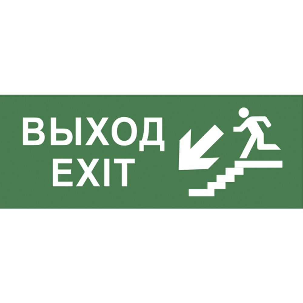 Самоклеящаяся этикетка ЭРА INFO-DBA-013 200х60мм Выход/лестница вниз/фигура DBA | Наклейки для светильников (знаки безопасности)