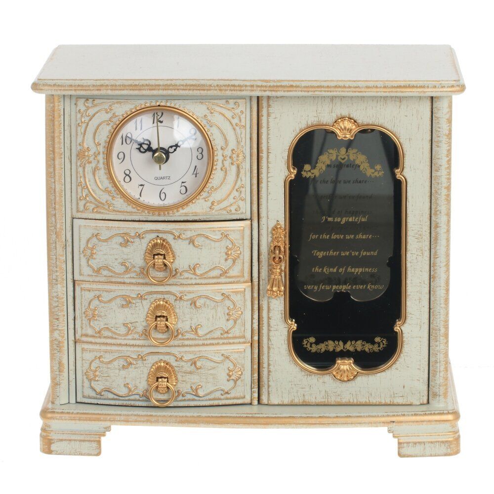 GAEM Шкатулка для украшений с часами (1xАА н/п), L21 W12 H19 см